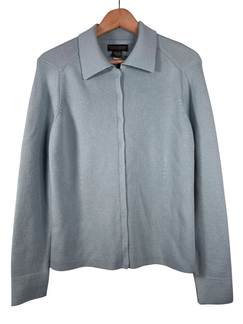 Banana Republic VTG Y2K Cardigan Medium Italian Merino Snap Button Collared